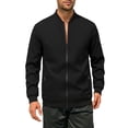 thumbnail image 3 of Zysthvn Casual Jackets for Men Bomber Winter Lightweight Plus Size Mens Coats Outerwear Winter Long Sleeve Solid Stand Collar with Pockets, 3 of 10