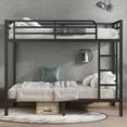 thumbnail image 2 of Bellemave Metal Bunk Beds Full over Full Size Bunk Bed for Adults, Teens,  Heavy Duty Bunk Bed Frame with Ladder and Full-Length Guardrails, No Box Spring Needed, Black, 2 of 8