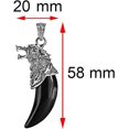 thumbnail image 4 of Collares con colgante tribal con dientes de lobo y cristales de piedras preciosas para hombre con cadena de acero inoxidable de 18.0 in, 4 of 4