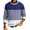 Dark Blue, variant on Wutalume Men's Round Neck Ribbed Knit Pullover, Long Sleeve Striped Print Sweater, Comfortable Stretch Top for Casual Layering and Everyday Wear,Black L