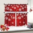 thumbnail image 4 of Christmas Kitchen Curtains and Valances Set of 3 - Red Snowflake Decor, Winter Xmas Short Curtain Set for Bedroom Holiday Decor 52x18Inch，26x36 Inch, 4 of 7