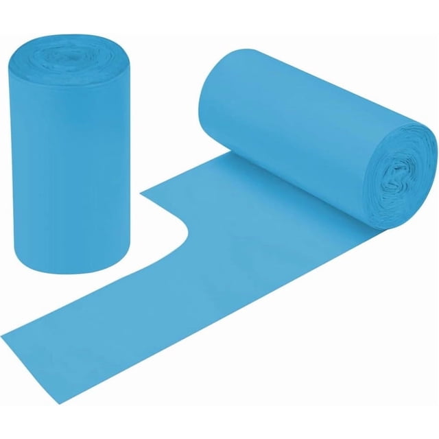 Bolsa de basura de mano de 2-4 galones, 60 bolsas de basura de mano gruesas para la oficina, la cocina, el baúl de basura del dormitorio, bolsa de basura sólida (azul)