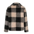 thumbnail image 4 of Patlollav Womens 2022 Fall/Winter Double Sided Plush Plaid Jacket Plus Size Gray XXXL, 4 of 6