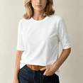 thumbnail image 2 of vzibsiv Womens Tee Shirts White Half Sleeve Tshirts Plain Crew neck All-season Size XL, 2 of 5