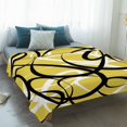 thumbnail image 4 of Yellow Geometric Blanket Soft Cozy Warm Throw Blanket for Couch, Plush Fuzzy Flannel Fleece Blankets for Sofa, Farmhouse Abstract Black White Striped Bed Blankets Lightweight Gifts for Women, 50"x80", 4 of 9