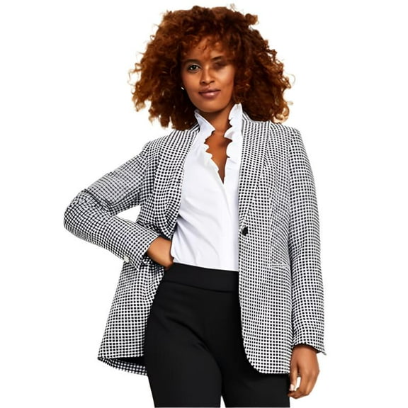 Anne Klein Women's Mini-Herringbone Jacket - Size 4