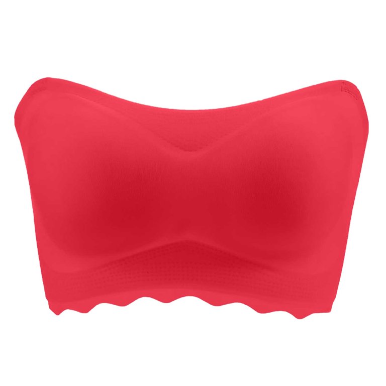 Cotonie Women's Gathered Non-slip Oversized Chest Plus Size Thin Tube Top  Wrap Chest Invisible Chest Paste Underwear Big Sale M