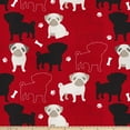 thumbnail image 3 of Mainstays 58" x 1.5 yard Lux Anti-pill Fleece Oh My Pugness Fabric Precut, Red, 3 of 6