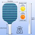 thumbnail image 4 of Pickleball Paddles Set Of 2, Fiberglass Surface, Elegant Geometric Print, 4 Balls & Bag, 4 of 5