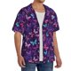 thumbnail image 2 of Fotbe Bright Purple Butterflies Camisa Estampada de Manga Corta para Hombre, Casual de Verano, Estilo Playero, Sin Arrugas-XX-Large, 2 of 5