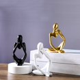thumbnail image 4 of Thinker Resin Statue Decor Abstract Hollow Art Philosophical Ideas Decorative Sculpture, 4 of 9