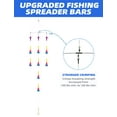 thumbnail image 3 of BLUEWING 18" Upgraded Fishing Spreader Bar Wave with 6" Bulb Squids, 5.28in Trolling Birds and 316 Stainless Steel Rod Offshore Spreader Bar for Wahoo Tuna Marlin Mahi Mahi, Rainbow, 3 of 8