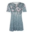 thumbnail image 3 of Xuyuer Womens Summer/Spring Dressy Casual Blouse Short Sleeve V-neck Tunic Tops with Button Pleats Pleated T-Shirts for Work, 3 of 5