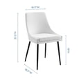 thumbnail image 6 of Side Dining Chair, Set of 2, Fabric, Metal Steel, Black White, Modern Contemporary Urban Design, Kitchen Room Cafe Bistro Restaurant Hospitality, 6 of 10