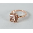 thumbnail image 4 of Rag Jewels 2.10 Ctw Emerald Cut Morganite And White Diamond Wedding Anniversary Band Ring 14K Rose Gold Plated 925 Sterling Silver 925 Sterling Silver -4, 4 of 4