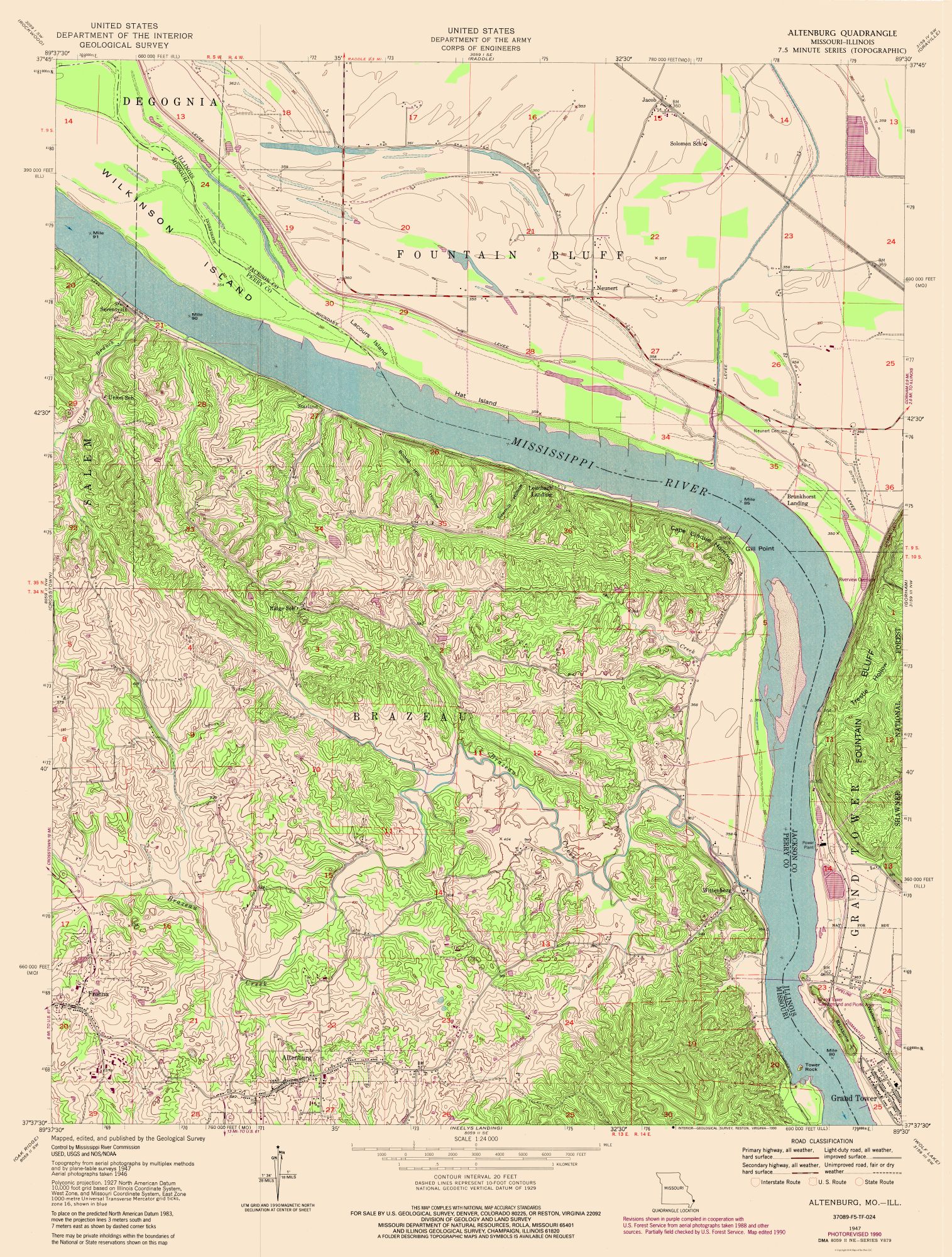 Altenburg Missouri Quad USGS 1947 23 x 30.36