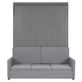 thumbnail image 4 of Queen Size Murphy Bed with Cushion, Solid Wood Mobile Cabinet Bed Wall Bed Storage Bed, Can be Folded into a Cabinet/Sofa, Suitable for Bedroom Home Office or Small Room, Gray, 4 of 7