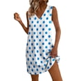 thumbnail image 2 of QUNYINEY Sleeveless Sundresses for Women Plus Size Polka Dot Beach A Line Mini Tank Dress Casual V Neck with Pockets Vacation Loose Fit Dresses, 2 of 7