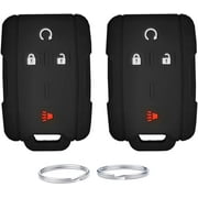 UOKEY 4 Buttons Silicone Key case Suitable fit for Chevrolet GMC Buick &Part Number：M3N-32337100 (Black+Black)