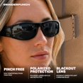thumbnail image 5 of GRINDERPUNCH Super Dark CAT 4 Polarized Sunglasses for Men and Women, Blackout Lenses for Light Sensitivity, Wrap Around, Gloss Black, 5 of 8