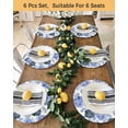thumbnail image 4 of 13 Inch Round Placemats Set of 4, Blue Ombre Spring Floral Non Slip Heat Insulation PP Table Mats, Summer Botanical Flowers Washable Place Mats for Kitchen Dining Party Table Decor, 4 of 7