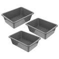 thumbnail image 5 of Phenofice Rounded Corners Design Dish Tub Grey for Home Use in Restaurants 3Pcs 13.36X9.24X4.32In, 5 of 8