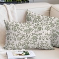 thumbnail image 2 of Spring Flowers Pillow Covers King, Farmhouse Sage Green Pastoral Floral Leaf Soft Brushed Microfiber Breathable Throw Pillow Covers, Pillowcase with Zipper for Couch Sofa Bedroom Living Room 20"x36", 2 of 9