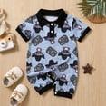 thumbnail image 2 of Toimothcn Toddler Boys Romper Short Sleeve Cute Cartoon Cow Printed Lapel Romper Soft Loose Fit Jumpsuit Comfy Newbron Clothing, 2 of 6