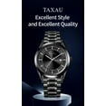 thumbnail image 3 of Taxau Black Watch Men Fashion Analog Quartz Mens Watch Big Black Dial Watch For Men Stainless Steel Watches Day Date Men Wrist Watches Men Classic Waterproof Watches, 3 of 10
