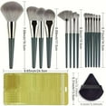 thumbnail image 4 of 14Pcs Makeup Brushes Soft Fluffy Cosmetic Powder Eye Shadow Foundation Blush Blending Beauty Make Up Brush With Powder Puff Idea Green Powder Puff, 4 of 5