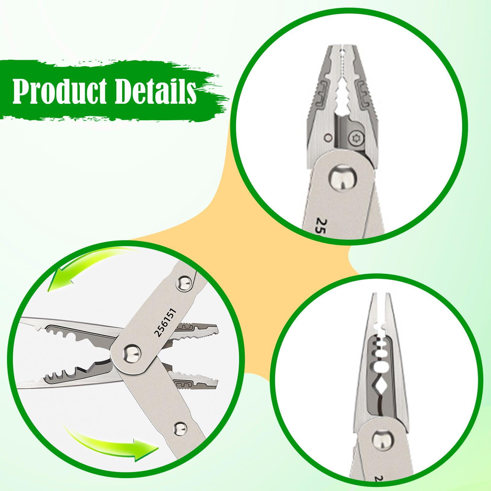 Fzaqwen Wire Stripper, Multifunctional, Professional, Double-headed, Malleable, Wire Cutter, Electrician's Pliers, Carbon Steel, 8 Inches