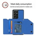 thumbnail image 3 of Elehold Lanyard Wallet Case for Samsung  S21 Ultra 6.8 inch Max Premium vegan leather with Wrist Strap,Shockproof Magnetic Buckle Flip Kickstand Credit Card Slots Anti-Scratch Protective Cover,Blue, 3 of 6