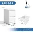 thumbnail image 3 of 2 Drawer File Cabinet with Lock,Metal Vertical Filing Cabinets for Home Office,Heavy Duty File Storage Cabinet for Letter/Legal/A4/F4 Size File,Assembly Require (White, Vertical 2 Drawer), 3 of 12