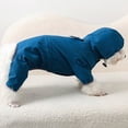 thumbnail image 5 of Runkheen Waterproof Hooded Personalized Dog Raincoat, Custom Name Text Puppy Jacket with Reflective Strap & Leash Hole, Small Medium Dogs, Size L,Blue, 5 of 9