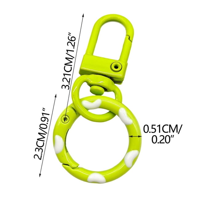 JASKFLY Candy-Colored Donut Buckle 3 Pack Candy Colored Donut Keychains Spring Hook and Door Knob Combo with Colorful Enamel Coating,Tools/Office|Alloy,H