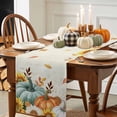 thumbnail image 4 of Fall Table Runner Thanksgiving Harvest Pumpkin Table Runners Autumn Maple Leaf Sunflowers Cotton Linen Dresser Scarf Kitchen Dining Table Decor for Fall Holiday Party Decor 13x36 Inch, 4 of 9