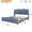 Antique Blue, variant on Anykoon Queen Size PU Leather Upholstered Bed Frame, Wingback Headboard & Wavy Footboard, No Box Spring Needed, Antique Blue