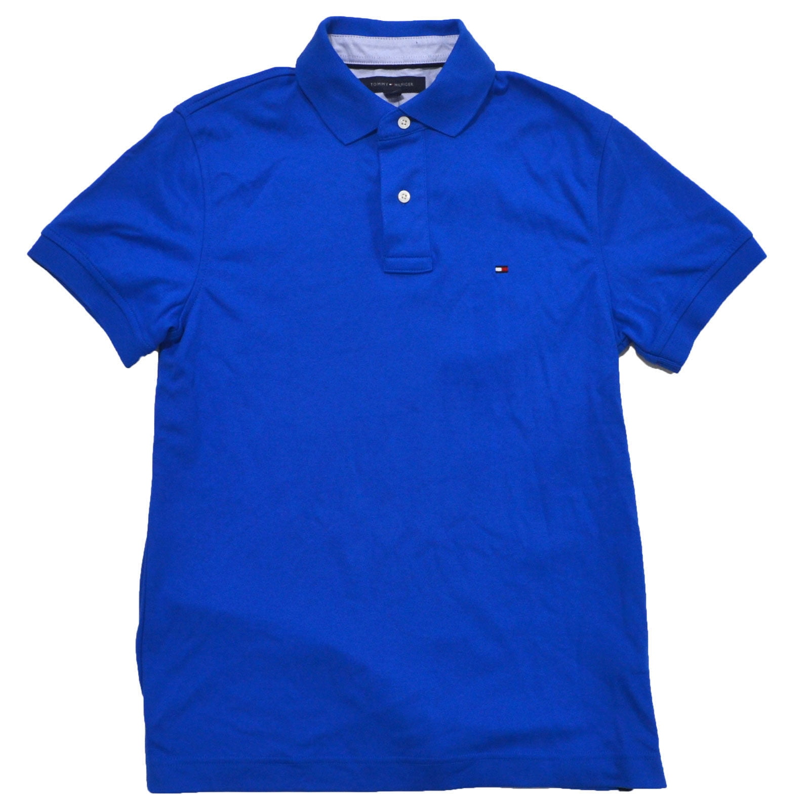 Tommy Hilfiger Mens Custom Fit Interlock Polo Shirt (S, Deep Ocean Blue)