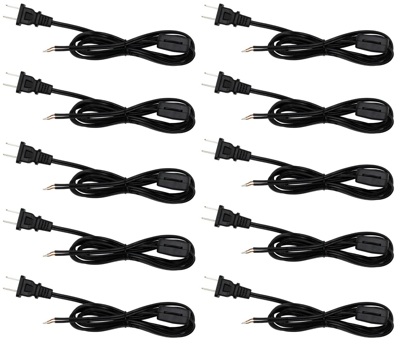 Lamp Cord With Rotary Switch, Polarized Plug, Stripped Ends Ready for