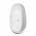 thumbnail image 5 of Rebecca 70 Inch Freestanding Bathtub in White with Brushed Nickel Drain and Overflow Trim, 5 of 8
