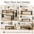 thumbnail image 5 of UHOMEPRO Dining Table Set for 4, Kitchen Table with 2 Benches, Modern Dining Room Table Set with Metal Frame, Breakfast Nook Furniture Set for Home Cafeteria Bar Kitchen, Natural+Black, 5 of 8