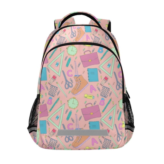 Cute school supplies pattern(2) Backpack for ersonalized 16 Inch Backpack Middle Bookbag for Back to Gift