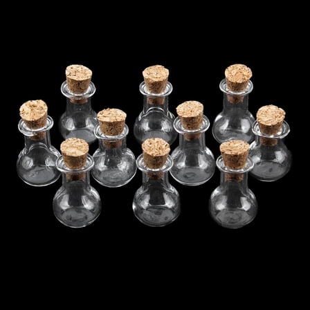 COSMOBETTY Clear Mini Glass Bottles 10Pcs with Cork for Craft Enthusiasts Decorations