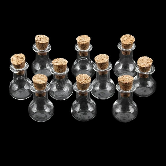 COSMOBETTY Clear Mini Glass Bottles 10Pcs with Cork for Craft Enthusiasts Decorations
