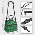 thumbnail image 2 of Xecao Tennis Rackets and Balls Pattern Thermal Tote Lunch Cooler Bag with Front Utility Pocket Lightweight Insulation Tech Gym Office Commute Ready, 2 of 7
