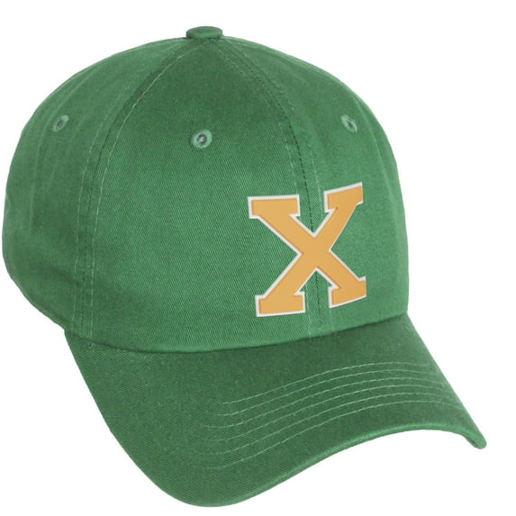 Daxton Classic 3D Varsity White Neon Orange Initial Letters Baseball Dad Hat, Kelly Green, Letter X