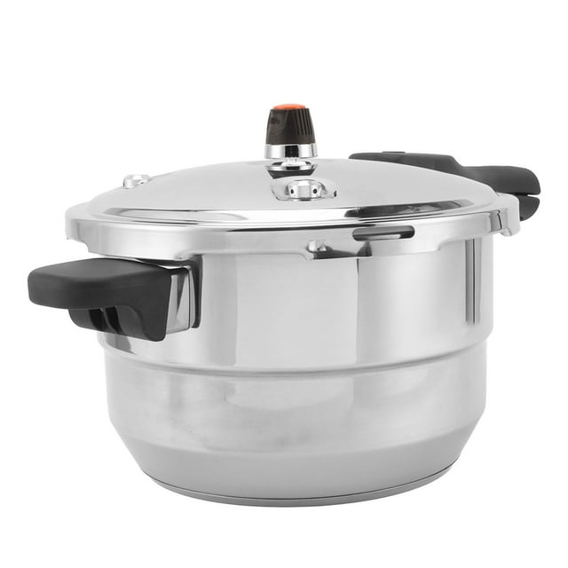 Pressure Canner, Stainless Steel Aluminum Polished Multifunctional Pressure Pot with Steaming Rack for Electric Gas Induction