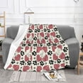 thumbnail image 2 of XMXT Throw Blanket, Heart Pet Paw Print Machine Washable Blankets for Sofa, 80 x 60 inches Multicolor, 2 of 9