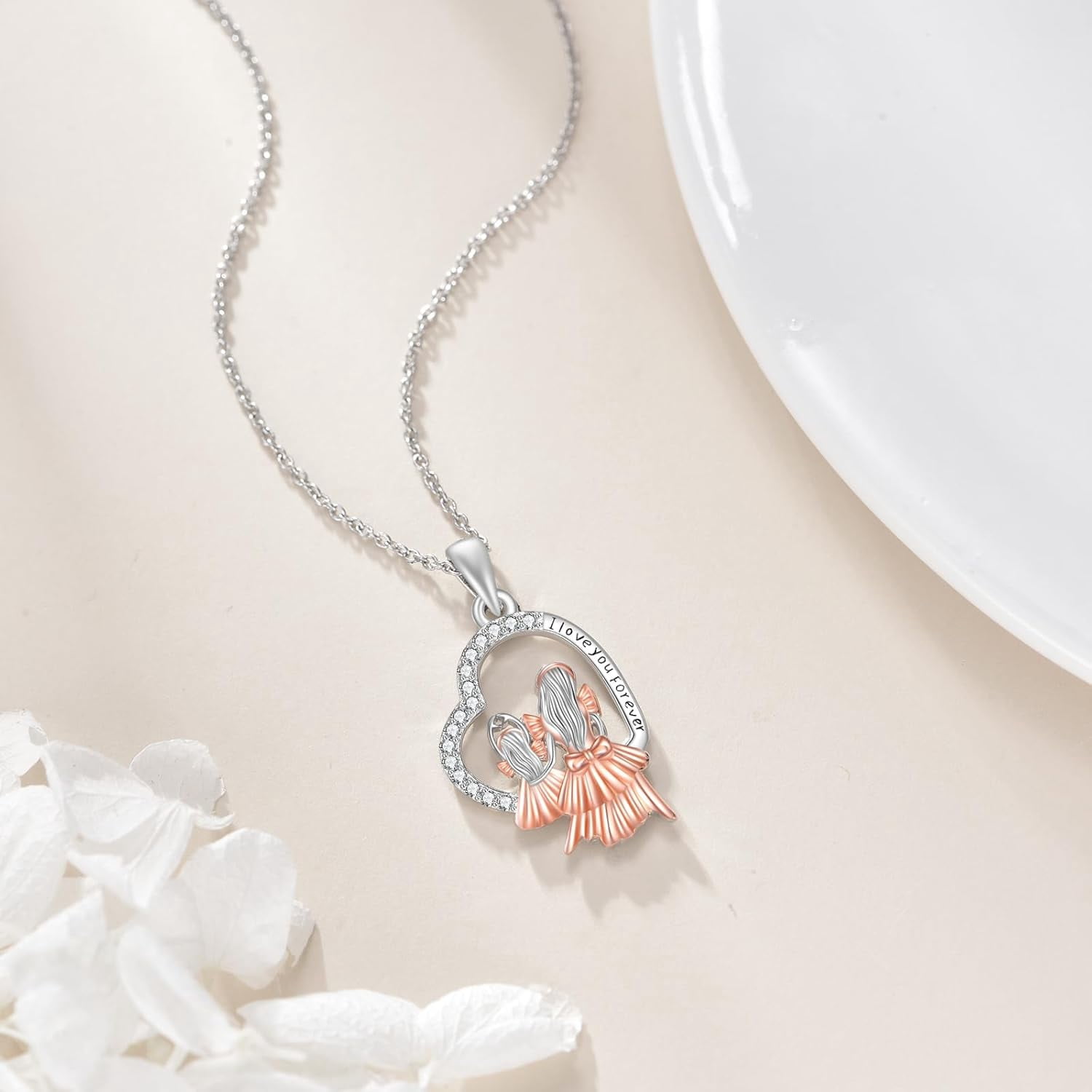 YAFEINI Mom Necklace for Women Sterling Silver mother necklace Mothers Day Birthday Jewelry Gifts for Mother Grandma 18"