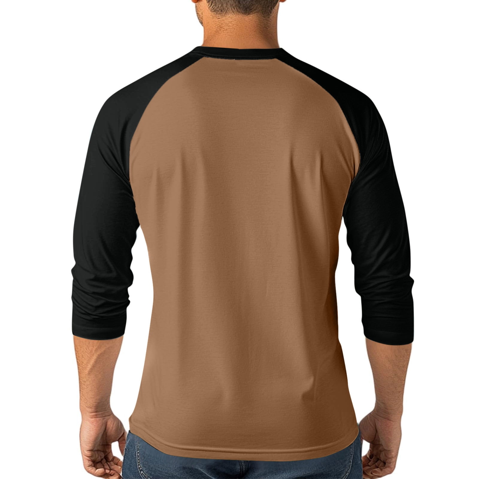AnuYalue Mens Big and Tall Henley Shirts Lightweight 3/4 Sleeve Baseball T-Shirt Fashion Color Block Tee Fall Winter Athletic Tops